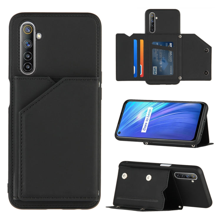 Skin Feel PU + TPU + PC Back Cover Shockproof Case with Card Slots & Holder & Photo Frame, For OPPO A9 2020, For OPPO A52 & A72 & A92, For OPPO A53, For OPPO F17, For OPPO F17 Pro & A93, For OPPO Realme 6, For OPPO Realme C3, For vivo Y17 & Y15 & Y12
