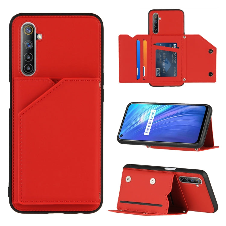 Skin Feel PU + TPU + PC Back Cover Shockproof Case with Card Slots & Holder & Photo Frame, For OPPO A9 2020, For OPPO A52 & A72 & A92, For OPPO A53, For OPPO F17, For OPPO F17 Pro & A93, For OPPO Realme 6, For OPPO Realme C3, For vivo Y17 & Y15 & Y12