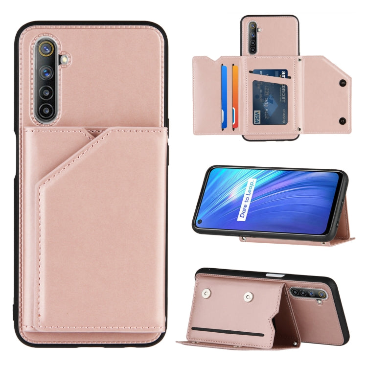 Skin Feel PU + TPU + PC Back Cover Shockproof Case with Card Slots & Holder & Photo Frame, For OPPO A9 2020, For OPPO A52 & A72 & A92, For OPPO A53, For OPPO F17, For OPPO F17 Pro & A93, For OPPO Realme 6, For OPPO Realme C3, For vivo Y17 & Y15 & Y12
