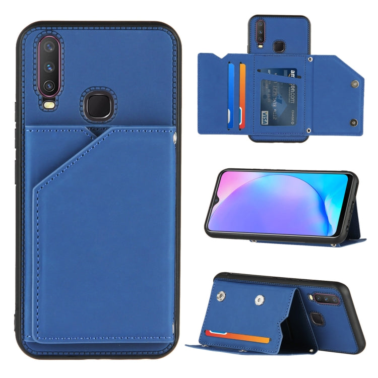 Skin Feel PU + TPU + PC Back Cover Shockproof Case with Card Slots & Holder & Photo Frame, For OPPO A9 2020, For OPPO A52 & A72 & A92, For OPPO A53, For OPPO F17, For OPPO F17 Pro & A93, For OPPO Realme 6, For OPPO Realme C3, For vivo Y17 & Y15 & Y12