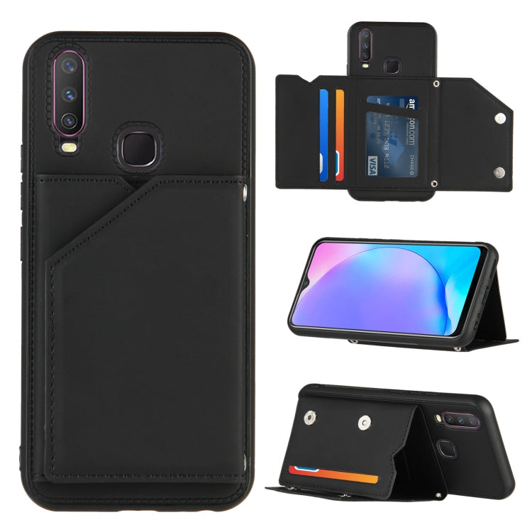 Skin Feel PU + TPU + PC Back Cover Shockproof Case with Card Slots & Holder & Photo Frame, For OPPO A9 2020, For OPPO A52 & A72 & A92, For OPPO A53, For OPPO F17, For OPPO F17 Pro & A93, For OPPO Realme 6, For OPPO Realme C3, For vivo Y17 & Y15 & Y12