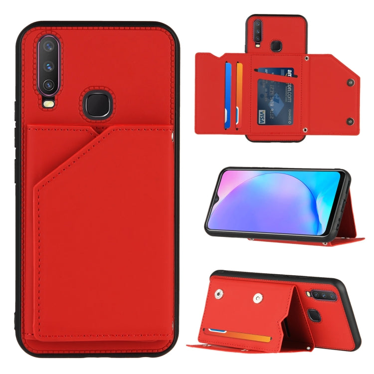 Skin Feel PU + TPU + PC Back Cover Shockproof Case with Card Slots & Holder & Photo Frame, For OPPO A9 2020, For OPPO A52 & A72 & A92, For OPPO A53, For OPPO F17, For OPPO F17 Pro & A93, For OPPO Realme 6, For OPPO Realme C3, For vivo Y17 & Y15 & Y12