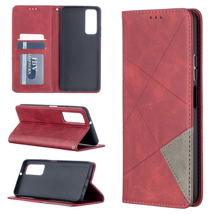 Prismatic Invisible Magnetic Horizontal Flip Leather Case with Holder & Card Slots & Photo Frame, For Huawei P smart 2021 / Y7a, For Samsung Galaxy A12