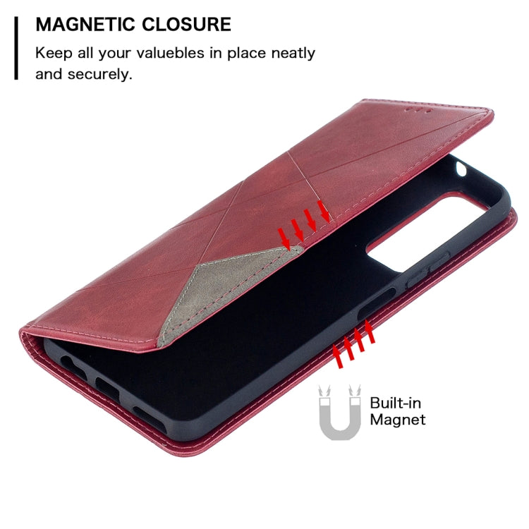 Prismatic Invisible Magnetic Horizontal Flip Leather Case with Holder & Card Slots & Photo Frame, For Huawei P smart 2021 / Y7a, For Samsung Galaxy A12
