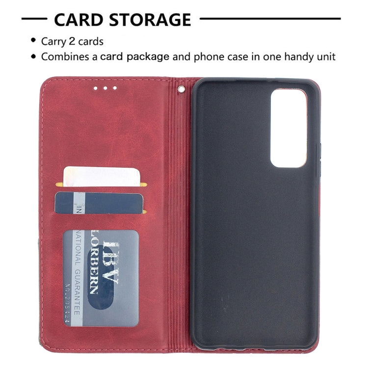 Prismatic Invisible Magnetic Horizontal Flip Leather Case with Holder & Card Slots & Photo Frame, For Huawei P smart 2021 / Y7a, For Samsung Galaxy A12