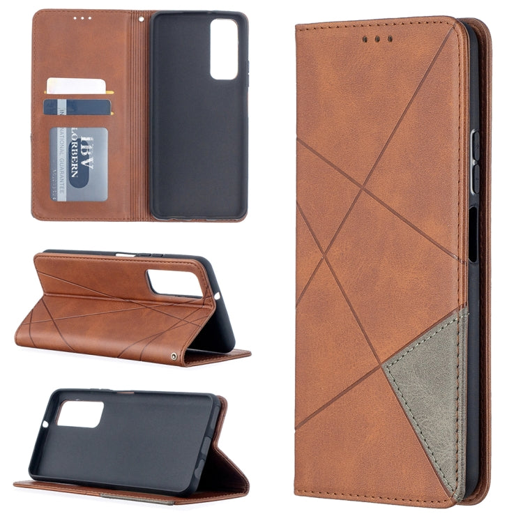 Prismatic Invisible Magnetic Horizontal Flip Leather Case with Holder & Card Slots & Photo Frame, For Huawei P smart 2021 / Y7a, For Samsung Galaxy A12