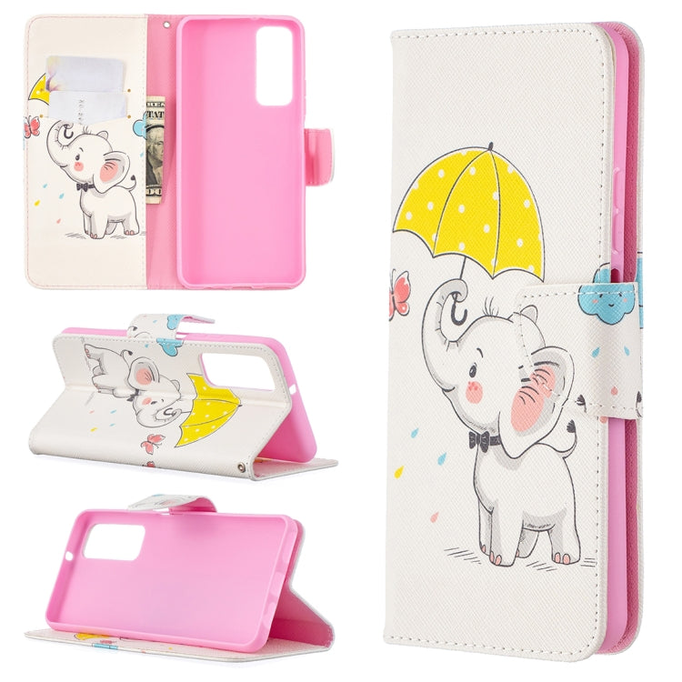 Colored Drawing Pattern Horizontal Flip Leather Case with Holder & Card Slots & Wallet, For Huawei P smart 2021 / Y7a, For Samsung Galaxy A12