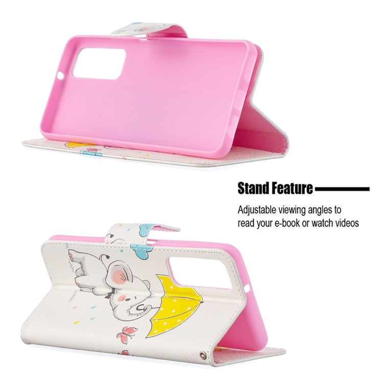 Colored Drawing Pattern Horizontal Flip Leather Case with Holder & Card Slots & Wallet, For Huawei P smart 2021 / Y7a, For Samsung Galaxy A12