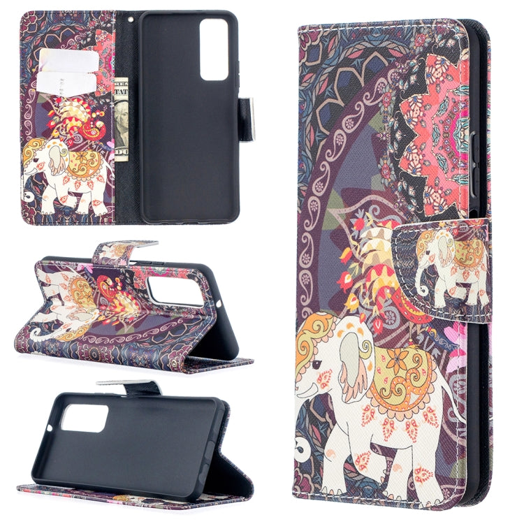 Colored Drawing Pattern Horizontal Flip Leather Case with Holder & Card Slots & Wallet, For Huawei P smart 2021 / Y7a, For Samsung Galaxy A12
