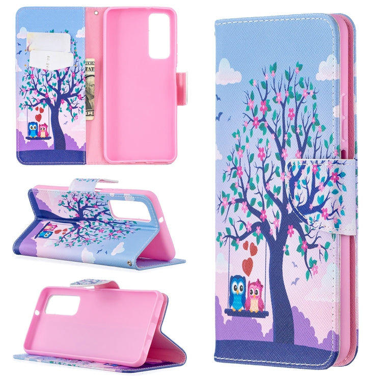 Colored Drawing Pattern Horizontal Flip Leather Case with Holder & Card Slots & Wallet, For Huawei P smart 2021 / Y7a, For Samsung Galaxy A12