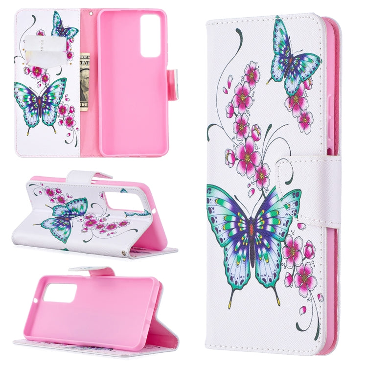 Colored Drawing Pattern Horizontal Flip Leather Case with Holder & Card Slots & Wallet, For Huawei P smart 2021 / Y7a, For Samsung Galaxy A12