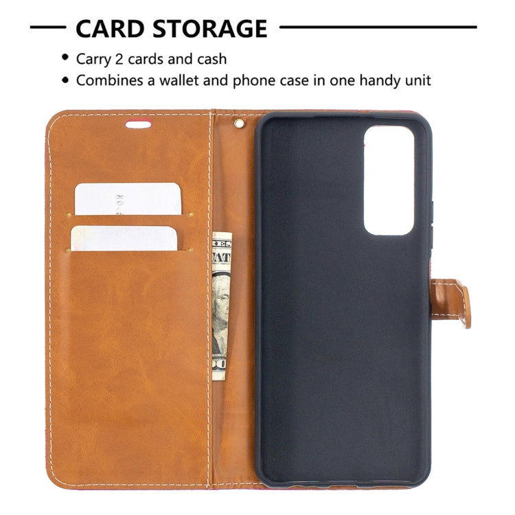 Lite Color Matching Denim Texture Horizontal Flip Leather Case with Holder & Card Slots & Wallet & Lanyard, For Huawei P smart 2021 / Y7a, For Samsung Galaxy A12