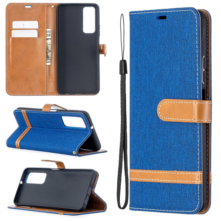 Lite Color Matching Denim Texture Horizontal Flip Leather Case with Holder & Card Slots & Wallet & Lanyard, For Huawei P smart 2021 / Y7a, For Samsung Galaxy A12