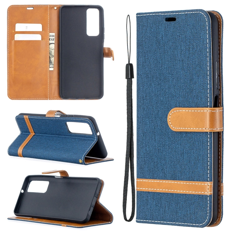 Lite Color Matching Denim Texture Horizontal Flip Leather Case with Holder & Card Slots & Wallet & Lanyard, For Huawei P smart 2021 / Y7a, For Samsung Galaxy A12
