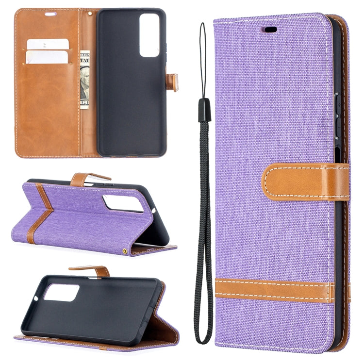 Lite Color Matching Denim Texture Horizontal Flip Leather Case with Holder & Card Slots & Wallet & Lanyard, For Huawei P smart 2021 / Y7a, For Samsung Galaxy A12