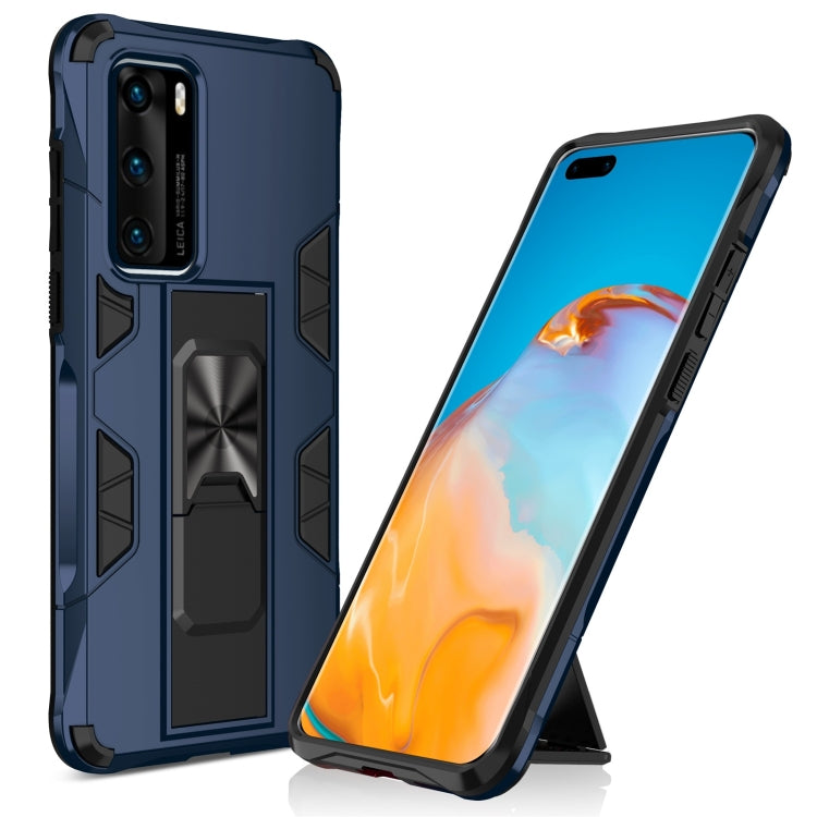 Shockproof TPU + PC Magnetic Protective Case with Holder, For Huawei P40