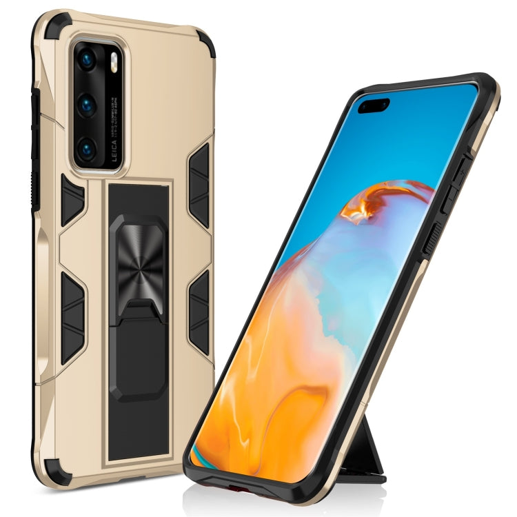 Shockproof TPU + PC Magnetic Protective Case with Holder, For Huawei P40