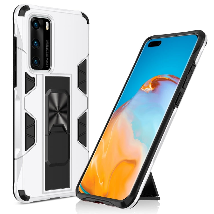Shockproof TPU + PC Magnetic Protective Case with Holder, For Huawei P40