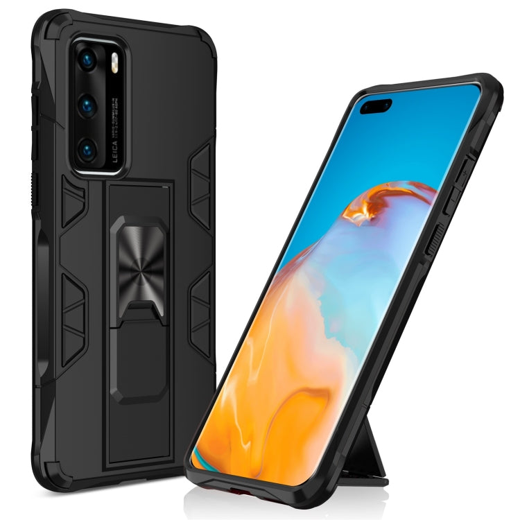 Shockproof TPU + PC Magnetic Protective Case with Holder, For Huawei P40