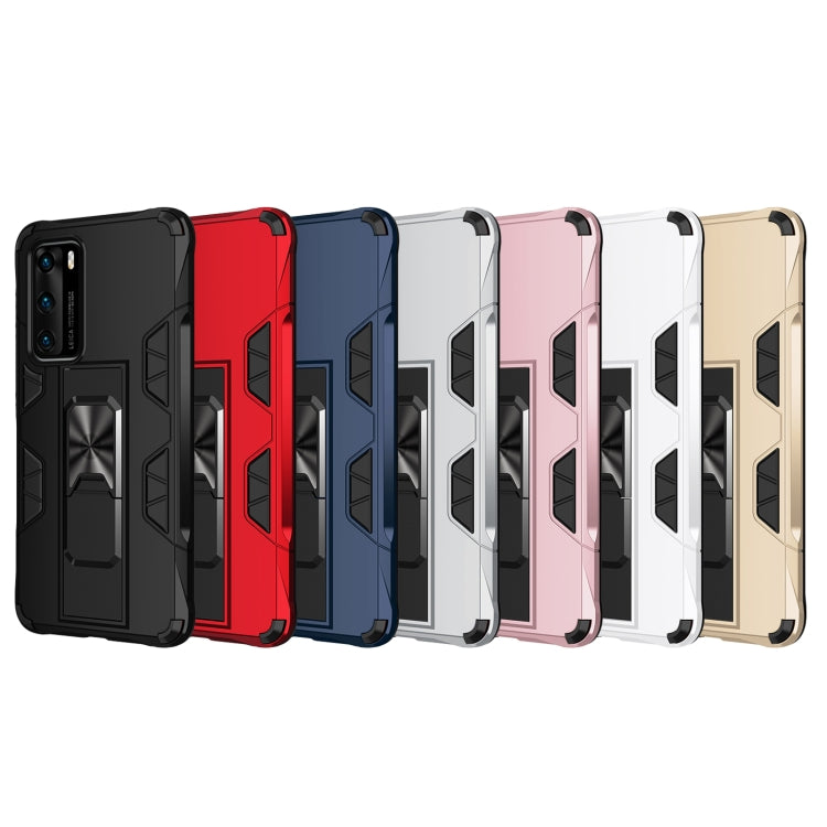 Shockproof TPU + PC Magnetic Protective Case with Holder, For Huawei P40