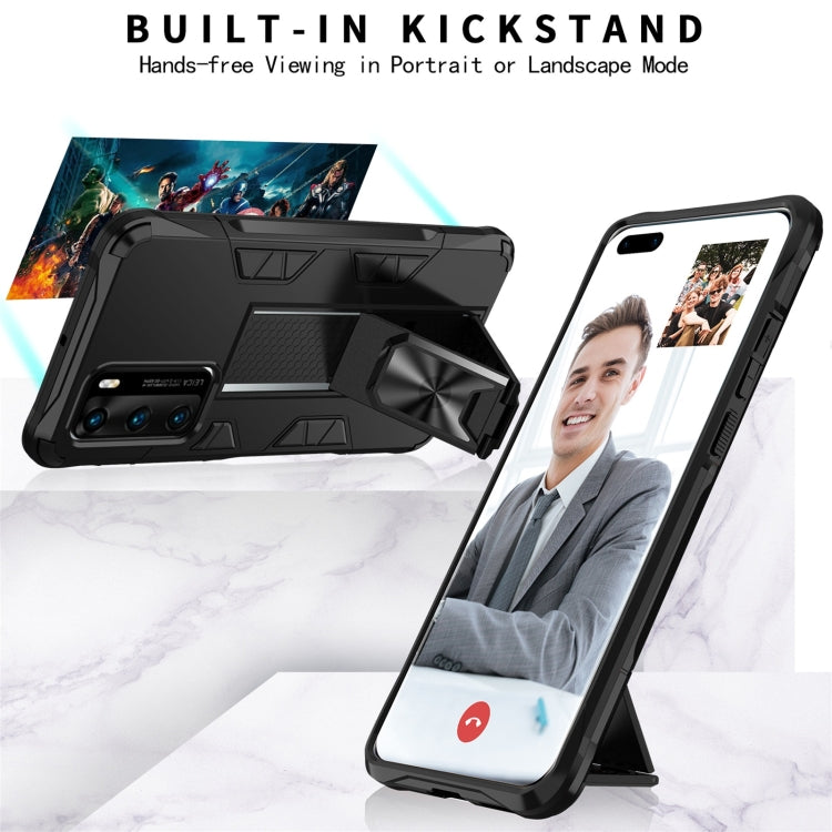 Shockproof TPU + PC Magnetic Protective Case with Holder, For Huawei P40