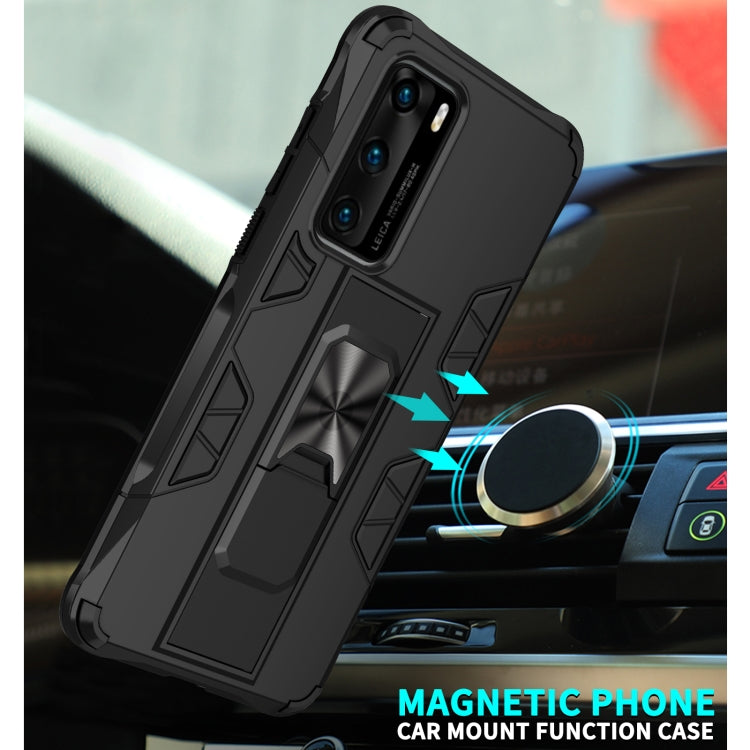 Shockproof TPU + PC Magnetic Protective Case with Holder, For Huawei P40