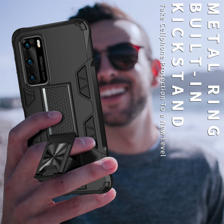 Shockproof TPU + PC Magnetic Protective Case with Holder, For Huawei P40