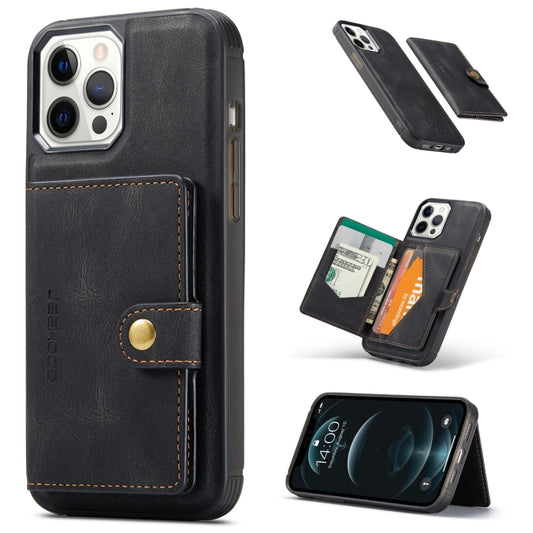 JEEHOOD Retro Magnetic Detachable Leather Case with Wallet & Card Slot & Holder