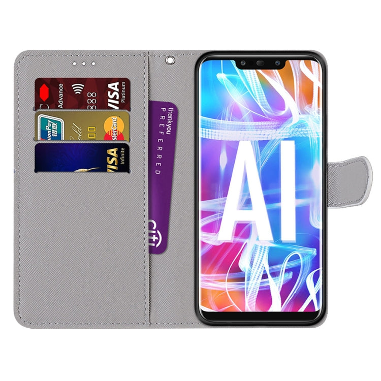 Coloured Drawing Cross Texture Horizontal Flip PU Leather Case with Holder & Card Slots & Wallet & Lanyard, For Huawei Mate 20 Lite / Maimang 7, For Huawei nova 6 SE / P40 Lite, For Huawei P smart 2020, For Huawei P20 Lite / nova 3e