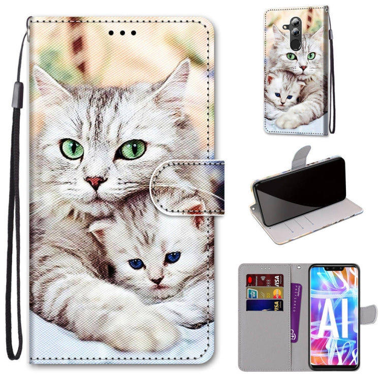 Coloured Drawing Cross Texture Horizontal Flip PU Leather Case with Holder & Card Slots & Wallet & Lanyard, For Huawei Mate 20 Lite / Maimang 7, For Huawei nova 6 SE / P40 Lite, For Huawei P smart 2020, For Huawei P20 Lite / nova 3e