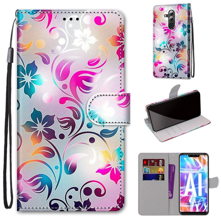 Coloured Drawing Cross Texture Horizontal Flip PU Leather Case with Holder & Card Slots & Wallet & Lanyard, For Huawei Mate 20 Lite / Maimang 7, For Huawei nova 6 SE / P40 Lite, For Huawei P smart 2020, For Huawei P20 Lite / nova 3e