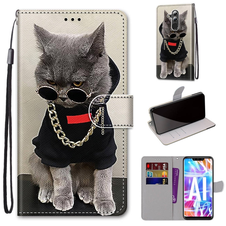 Coloured Drawing Cross Texture Horizontal Flip PU Leather Case with Holder & Card Slots & Wallet & Lanyard, For Huawei Mate 20 Lite / Maimang 7, For Huawei nova 6 SE / P40 Lite, For Huawei P smart 2020, For Huawei P20 Lite / nova 3e
