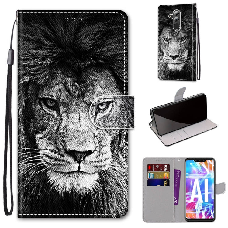 Coloured Drawing Cross Texture Horizontal Flip PU Leather Case with Holder & Card Slots & Wallet & Lanyard, For Huawei Mate 20 Lite / Maimang 7, For Huawei nova 6 SE / P40 Lite, For Huawei P smart 2020, For Huawei P20 Lite / nova 3e