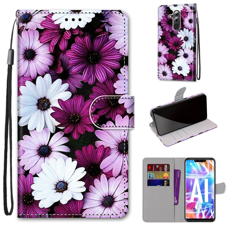 Coloured Drawing Cross Texture Horizontal Flip PU Leather Case with Holder & Card Slots & Wallet & Lanyard, For Huawei Mate 20 Lite / Maimang 7, For Huawei nova 6 SE / P40 Lite, For Huawei P smart 2020, For Huawei P20 Lite / nova 3e