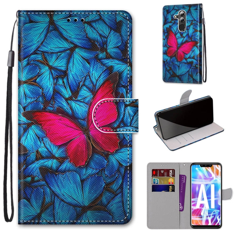 Coloured Drawing Cross Texture Horizontal Flip PU Leather Case with Holder & Card Slots & Wallet & Lanyard, For Huawei Mate 20 Lite / Maimang 7, For Huawei nova 6 SE / P40 Lite, For Huawei P smart 2020, For Huawei P20 Lite / nova 3e