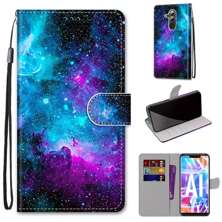 Coloured Drawing Cross Texture Horizontal Flip PU Leather Case with Holder & Card Slots & Wallet & Lanyard, For Huawei Mate 20 Lite / Maimang 7, For Huawei nova 6 SE / P40 Lite, For Huawei P smart 2020, For Huawei P20 Lite / nova 3e