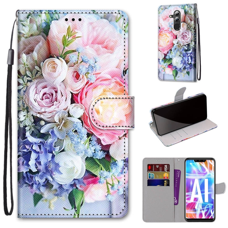 Coloured Drawing Cross Texture Horizontal Flip PU Leather Case with Holder & Card Slots & Wallet & Lanyard, For Huawei Mate 20 Lite / Maimang 7, For Huawei nova 6 SE / P40 Lite, For Huawei P smart 2020, For Huawei P20 Lite / nova 3e