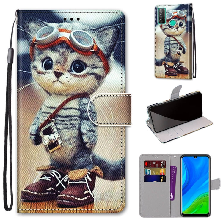 Coloured Drawing Cross Texture Horizontal Flip PU Leather Case with Holder & Card Slots & Wallet & Lanyard, For Huawei Mate 20 Lite / Maimang 7, For Huawei nova 6 SE / P40 Lite, For Huawei P smart 2020, For Huawei P20 Lite / nova 3e