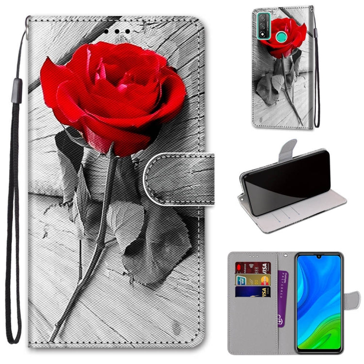 Coloured Drawing Cross Texture Horizontal Flip PU Leather Case with Holder & Card Slots & Wallet & Lanyard, For Huawei Mate 20 Lite / Maimang 7, For Huawei nova 6 SE / P40 Lite, For Huawei P smart 2020, For Huawei P20 Lite / nova 3e