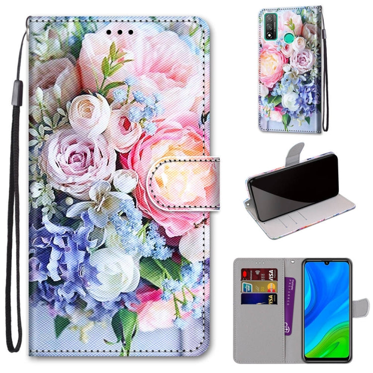 Coloured Drawing Cross Texture Horizontal Flip PU Leather Case with Holder & Card Slots & Wallet & Lanyard, For Huawei Mate 20 Lite / Maimang 7, For Huawei nova 6 SE / P40 Lite, For Huawei P smart 2020, For Huawei P20 Lite / nova 3e