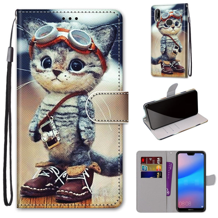 Coloured Drawing Cross Texture Horizontal Flip PU Leather Case with Holder & Card Slots & Wallet & Lanyard, For Huawei Mate 20 Lite / Maimang 7, For Huawei nova 6 SE / P40 Lite, For Huawei P smart 2020, For Huawei P20 Lite / nova 3e