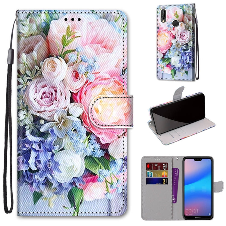 Coloured Drawing Cross Texture Horizontal Flip PU Leather Case with Holder & Card Slots & Wallet & Lanyard, For Huawei Mate 20 Lite / Maimang 7, For Huawei nova 6 SE / P40 Lite, For Huawei P smart 2020, For Huawei P20 Lite / nova 3e