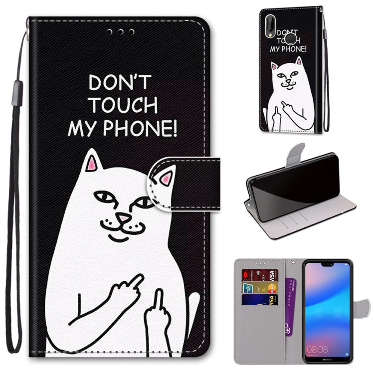 Coloured Drawing Cross Texture Horizontal Flip PU Leather Case with Holder & Card Slots & Wallet & Lanyard, For Huawei Mate 20 Lite / Maimang 7, For Huawei nova 6 SE / P40 Lite, For Huawei P smart 2020, For Huawei P20 Lite / nova 3e