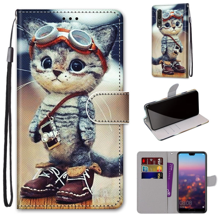 Coloured Drawing Cross Texture Horizontal Flip PU Leather Case with Holder & Card Slots & Wallet & Lanyard, For Huawei P20 Pro, For Huawei P30, For Huawei P30 Lite, For Huawei P30 Pro
