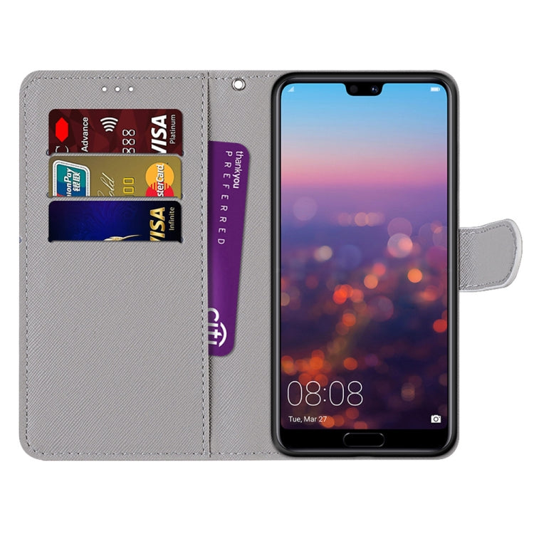 Coloured Drawing Cross Texture Horizontal Flip PU Leather Case with Holder & Card Slots & Wallet & Lanyard, For Huawei P20 Pro, For Huawei P30, For Huawei P30 Lite, For Huawei P30 Pro