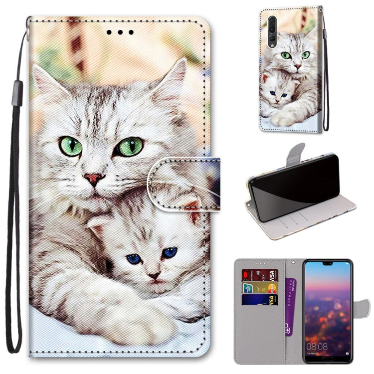 Coloured Drawing Cross Texture Horizontal Flip PU Leather Case with Holder & Card Slots & Wallet & Lanyard, For Huawei P20 Pro, For Huawei P30, For Huawei P30 Lite, For Huawei P30 Pro