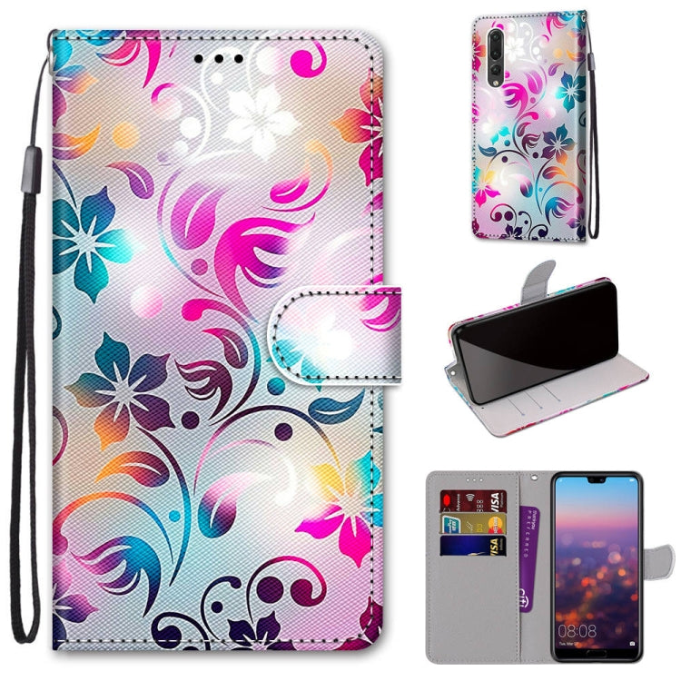 Coloured Drawing Cross Texture Horizontal Flip PU Leather Case with Holder & Card Slots & Wallet & Lanyard, For Huawei P20 Pro, For Huawei P30, For Huawei P30 Lite, For Huawei P30 Pro