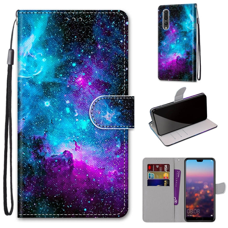 Coloured Drawing Cross Texture Horizontal Flip PU Leather Case with Holder & Card Slots & Wallet & Lanyard, For Huawei P20 Pro, For Huawei P30, For Huawei P30 Lite, For Huawei P30 Pro