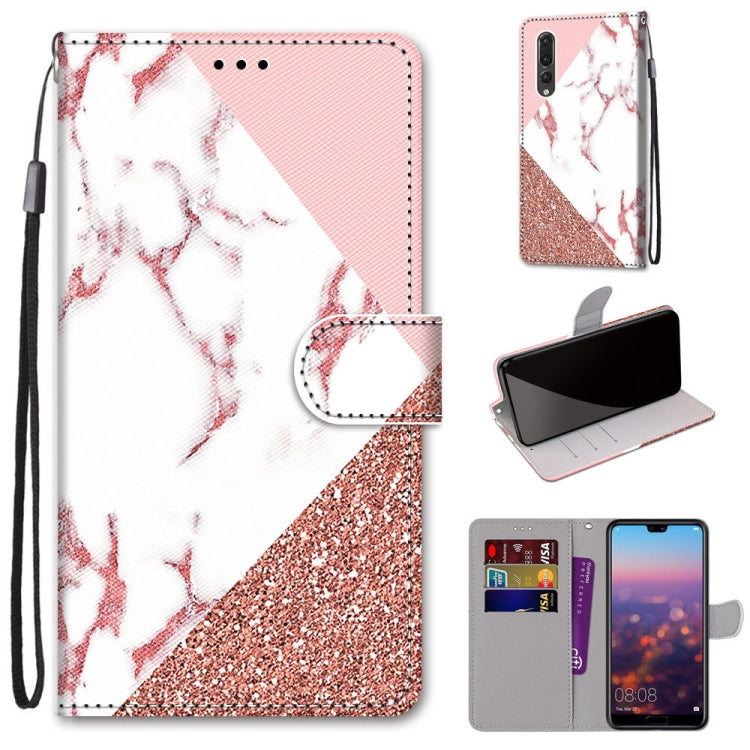 Coloured Drawing Cross Texture Horizontal Flip PU Leather Case with Holder & Card Slots & Wallet & Lanyard, For Huawei P20 Pro, For Huawei P30, For Huawei P30 Lite, For Huawei P30 Pro