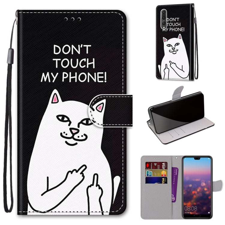 Coloured Drawing Cross Texture Horizontal Flip PU Leather Case with Holder & Card Slots & Wallet & Lanyard, For Huawei P20 Pro, For Huawei P30, For Huawei P30 Lite, For Huawei P30 Pro